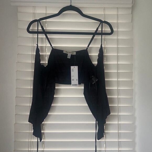 NWT Urban Outfitters Tie-Front Tank Top with Lace Trim - S - Picture 3 of 6